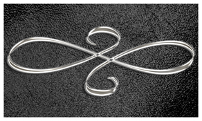 DNSEMP-C-601-SL-SH-BK Silver Scroll Shimmer Black